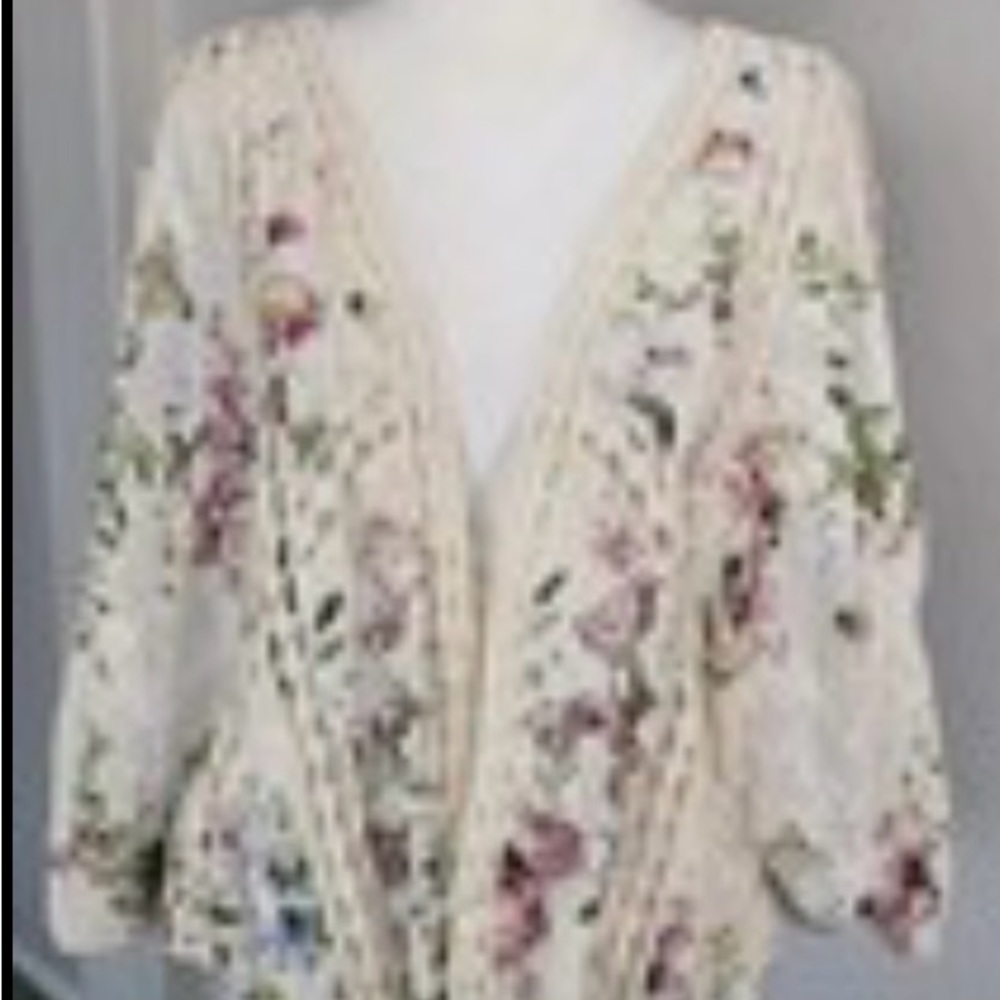 RACHEL Rachel Roy Floral Cream Cardigan